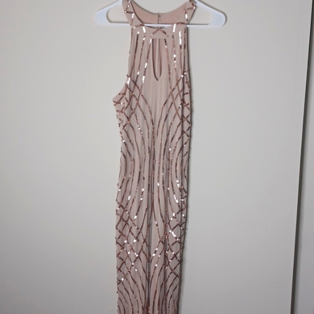 NWT Venus Rose Gold Sequin Sleeveless Maxi Gown 12 - Picture 5 of 6